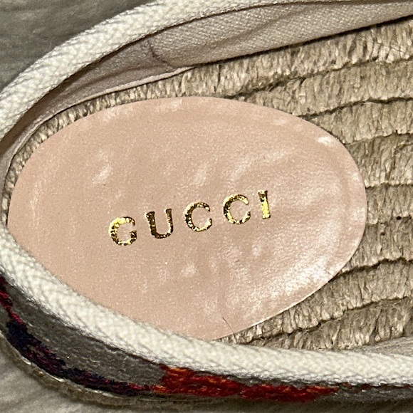 Gorgeous & Authentic GUCCI Logo Printed Canvas Espadrilles Size 38 (Will trade!) - Picture 15 of 16